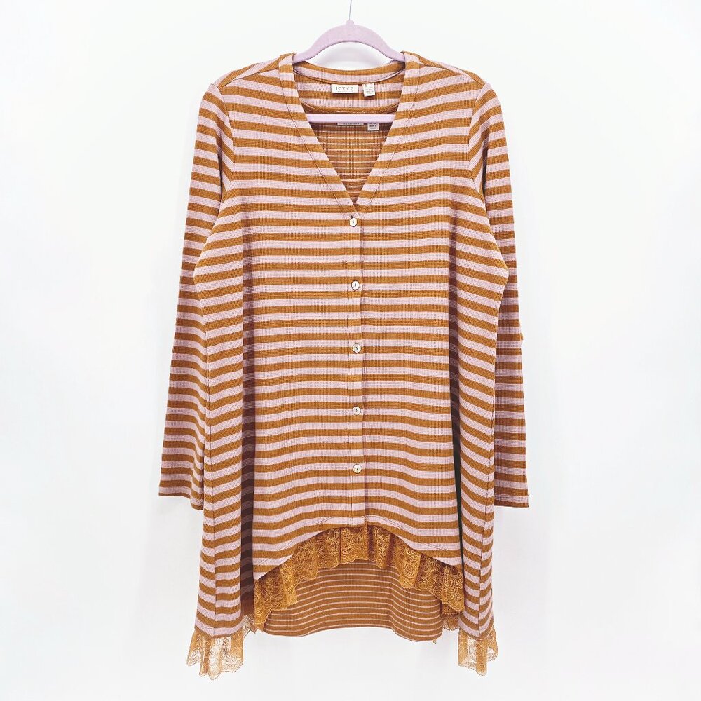 LOGO‎ 2-Piece Waffle Knit Cardigan & Tank Set